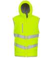 YK216 HV007 Yoko Hi-Vis Kensington Hooded Gilet Yellow  colour image